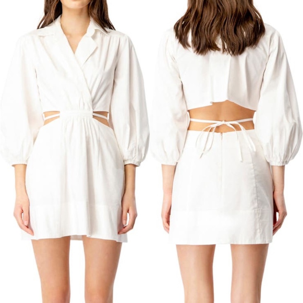 Bardot - NWT adorable white cotton poplin mini dress. Perfect for spring/summer.